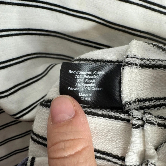 Lane Bryant Striped Shirt Long Sleeve Top Faux Button Hi-Low Hem Plus Size 18/20 - Picture 4 of 5